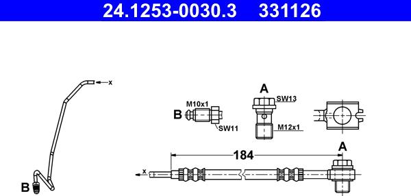 ATE 24.1253-0030.3 - Flessibile del freno autozon.pro