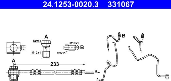 ATE 24.1253-0020.3 - Flessibile del freno autozon.pro