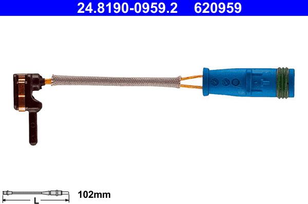 ATE 24.8190-0959.2 - Contatto segnalazione, Usura past. freno / mat. d'attrito autozon.pro