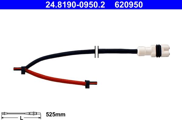 ATE 24.8190-0950.2 - Contatto segnalazione, Usura past. freno / mat. d'attrito autozon.pro