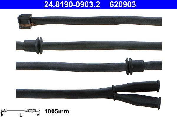 ATE 24.8190-0903.2 - Contatto segnalazione, Usura past. freno / mat. d'attrito autozon.pro