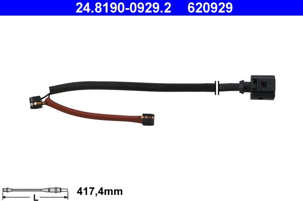 ATE 24.8190-0929.2 - Contatto segnalazione, Usura past. freno / mat. d'attrito autozon.pro