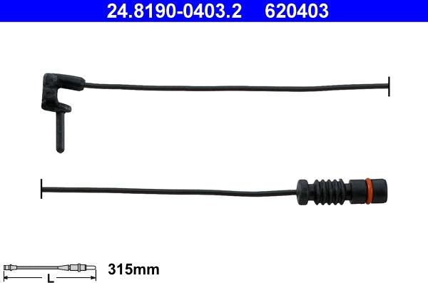 ATE 24.8190-0403.2 - Contatto segnalazione, Usura past. freno / mat. d'attrito autozon.pro