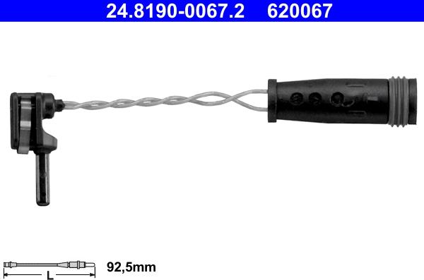 ATE 24.8190-0067.2 - Contatto segnalazione, Usura past. freno / mat. d'attrito autozon.pro