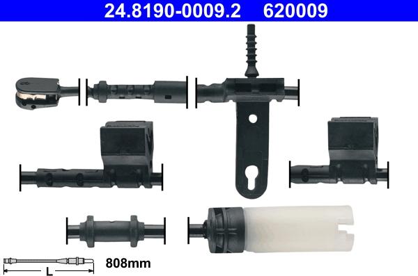 ATE 24.8190-0009.2 - Contatto segnalazione, Usura past. freno / mat. d'attrito autozon.pro