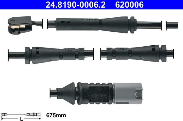 ATE 24.8190-0006.2 - Contatto segnalazione, Usura past. freno / mat. d'attrito autozon.pro