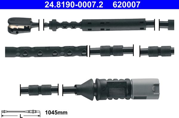 ATE 24.8190-0007.2 - Contatto segnalazione, Usura past. freno / mat. d'attrito autozon.pro