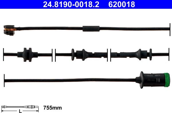 ATE 24.8190-0018.2 - Contatto segnalazione, Usura past. freno / mat. d'attrito autozon.pro