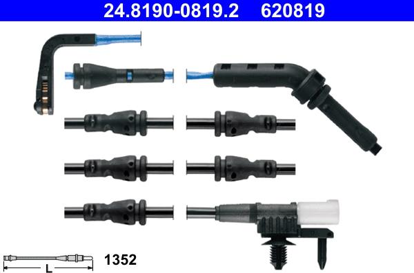 ATE 24.8190-0819.2 - Contatto segnalazione, Usura past. freno / mat. d'attrito autozon.pro