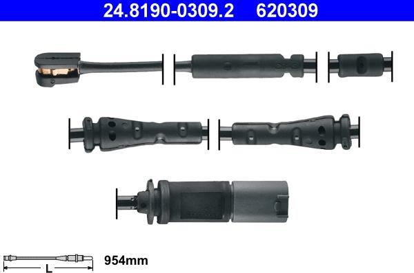 ATE 24.8190-0309.2 - Contatto segnalazione, Usura past. freno / mat. d'attrito autozon.pro