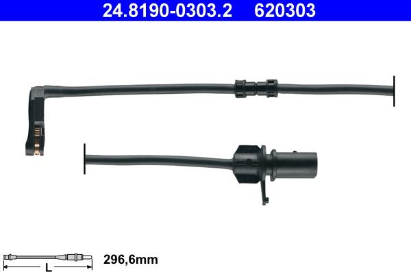 ATE 24.8190-0303.2 - Contatto segnalazione, Usura past. freno / mat. d'attrito autozon.pro