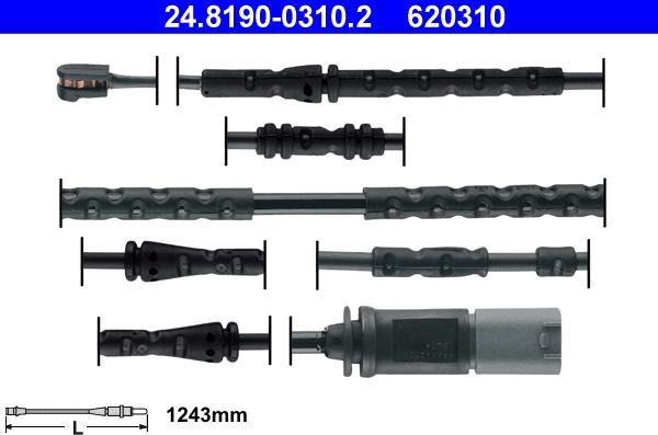 ATE 24.8190-0310.2 - Contatto segnalazione, Usura past. freno / mat. d'attrito autozon.pro