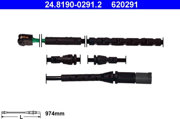 ATE 24.8190-0291.2 - Contatto segnalazione, Usura past. freno / mat. d'attrito autozon.pro