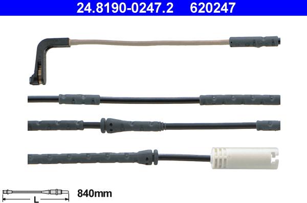 ATE 24.8190-0247.2 - Contatto segnalazione, Usura past. freno / mat. d'attrito autozon.pro