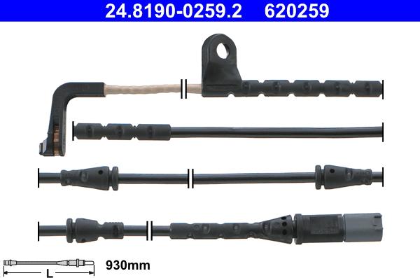 ATE 24.8190-0259.2 - Contatto segnalazione, Usura past. freno / mat. d'attrito autozon.pro