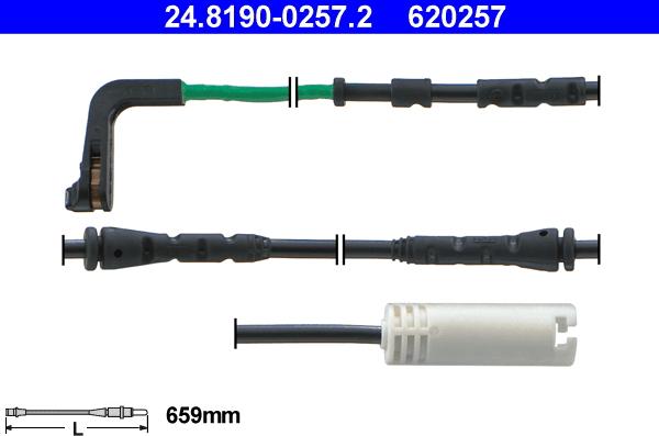 ATE 24.8190-0257.2 - Contatto segnalazione, Usura past. freno / mat. d'attrito autozon.pro