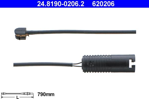 ATE 24.8190-0206.2 - Contatto segnalazione, Usura past. freno / mat. d'attrito autozon.pro