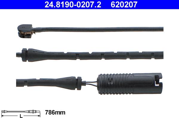 ATE 24.8190-0207.2 - Contatto segnalazione, Usura past. freno / mat. d'attrito autozon.pro