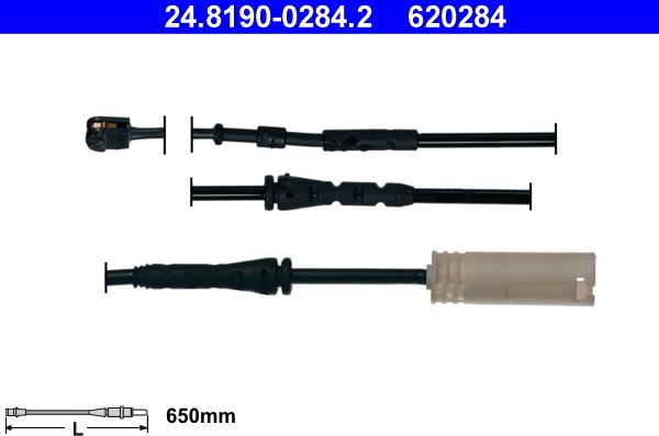 ATE 24.8190-0284.2 - Contatto segnalazione, Usura past. freno / mat. d'attrito autozon.pro