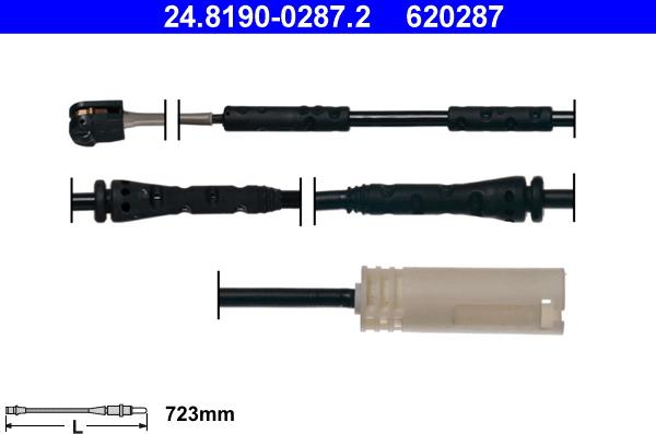 ATE 24.8190-0287.2 - Contatto segnalazione, Usura past. freno / mat. d'attrito autozon.pro