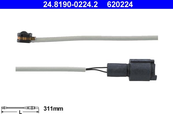 ATE 24.8190-0224.2 - Contatto segnalazione, Usura past. freno / mat. d'attrito autozon.pro