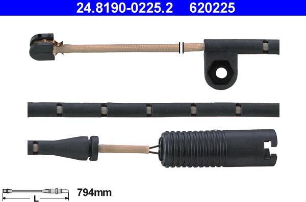 ATE 24.8190-0225.2 - Contatto segnalazione, Usura past. freno / mat. d'attrito autozon.pro