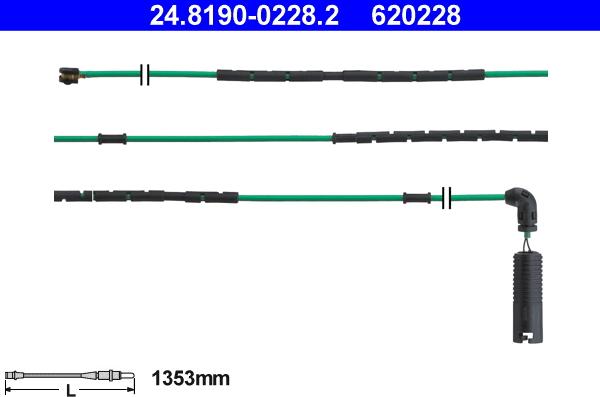 ATE 24.8190-0228.2 - Contatto segnalazione, Usura past. freno / mat. d'attrito autozon.pro