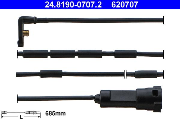 ATE 24.8190-0707.2 - Contatto segnalazione, Usura past. freno / mat. d'attrito autozon.pro