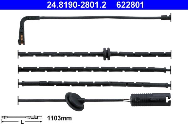 ATE 24.8190-2801.2 - Contatto segnalazione, Usura past. freno / mat. d'attrito autozon.pro
