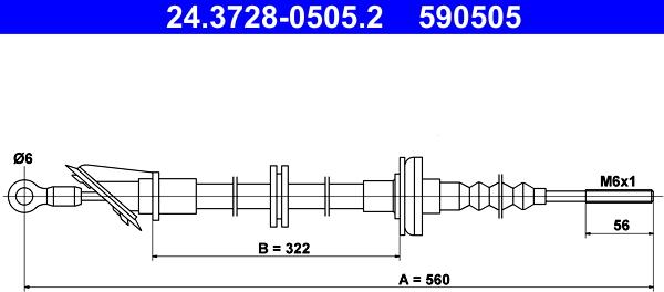 ATE 24.3728-0505.2 - Cavo comando, Comando frizione autozon.pro