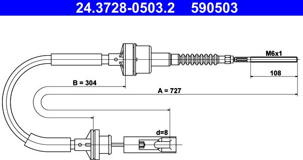 ATE 24.3728-0503.2 - Cavo comando, Comando frizione autozon.pro