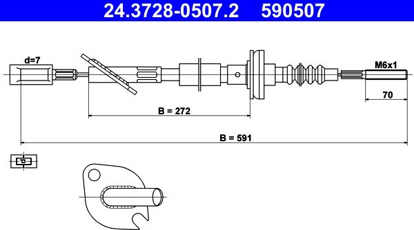 ATE 24.3728-0507.2 - Cavo comando, Comando frizione autozon.pro