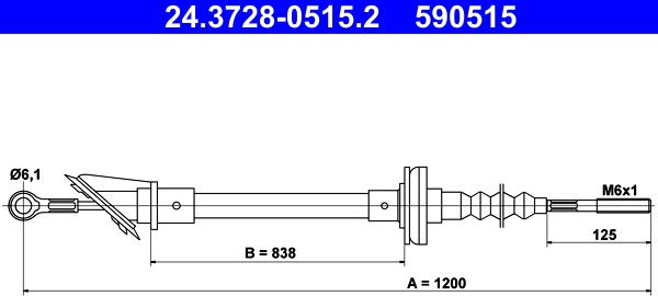 ATE 24.3728-0515.2 - Cavo comando, Comando frizione autozon.pro