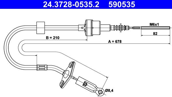 ATE 24.3728-0535.2 - Cavo comando, Comando frizione autozon.pro