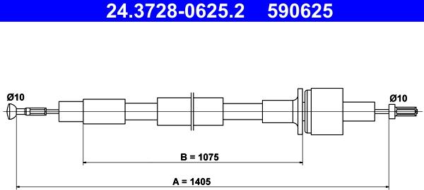 ATE 24.3728-0625.2 - Cavo comando, Comando frizione autozon.pro