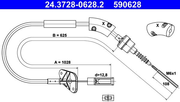 ATE 24.3728-0628.2 - Cavo comando, Comando frizione autozon.pro