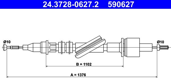 ATE 24.3728-0627.2 - Cavo comando, Comando frizione autozon.pro