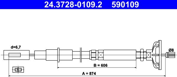 ATE 24.3728-0109.2 - Cavo comando, Comando frizione autozon.pro