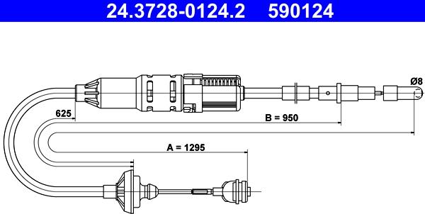 ATE 24.3728-0124.2 - Cavo comando, Comando frizione autozon.pro