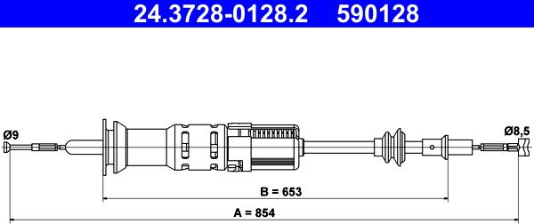 ATE 24.3728-0128.2 - Cavo comando, Comando frizione autozon.pro