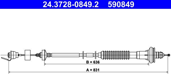 ATE 24.3728-0849.2 - Cavo comando, Comando frizione autozon.pro