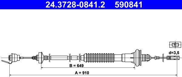 ATE 24.3728-0841.2 - Cavo comando, Comando frizione autozon.pro