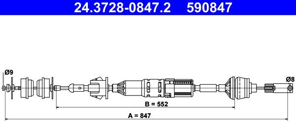 ATE 24.3728-0847.2 - Cavo comando, Comando frizione autozon.pro