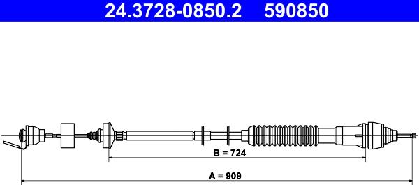 ATE 24.3728-0850.2 - Cavo comando, Comando frizione autozon.pro