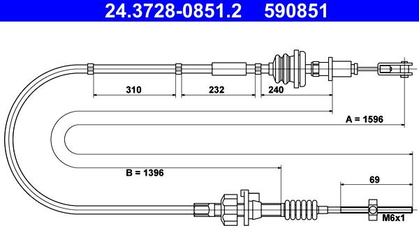 ATE 24.3728-0851.2 - Cavo comando, Comando frizione autozon.pro