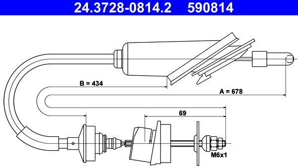 ATE 24.3728-0814.2 - Cavo comando, Comando frizione autozon.pro