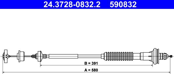 ATE 24.3728-0832.2 - Cavo comando, Comando frizione autozon.pro