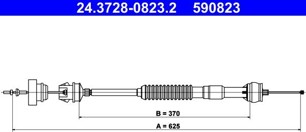 ATE 24.3728-0823.2 - Cavo comando, Comando frizione autozon.pro