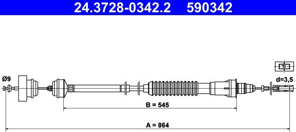 ATE 24.3728-0342.2 - Cavo comando, Comando frizione autozon.pro