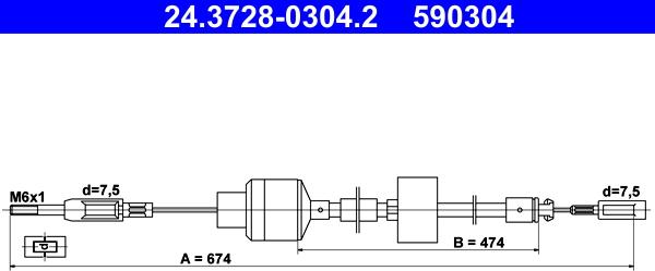 ATE 24.3728-0304.2 - Cavo comando, Comando frizione autozon.pro